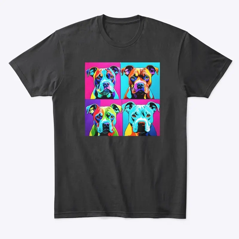 "Pop Paws: Vibrant Canine Quartet"