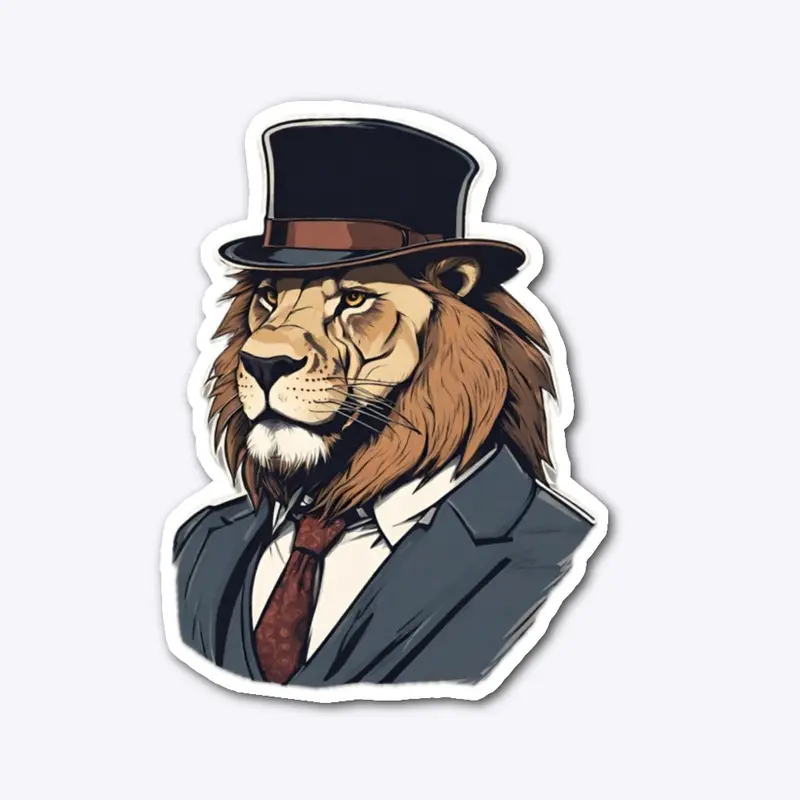 "Regal Roar: The Dapper Lion"